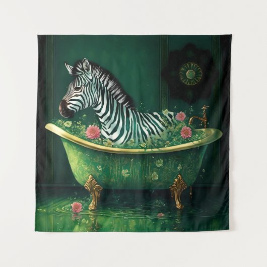 Spaß Zebra in einer Badewanne Wandteppich (Vorderseite)