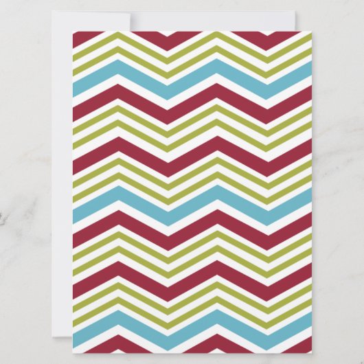 Spaß Zickzack Weihnachten Party Einladung (Rückseite)