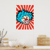 Spaß Zirkus Clown helles grafisches Poster (Küche)