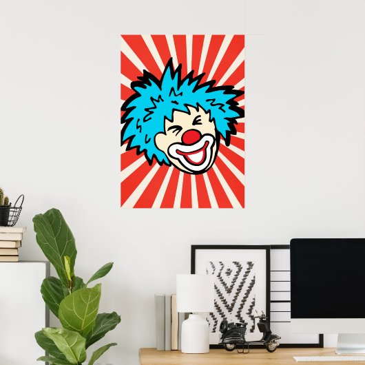 Spaß Zirkus Clown helles grafisches Poster (Heimbüro)