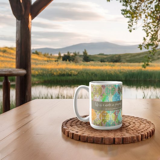 Spaß Zitat Abstrakte Blue Orange Neutrals Tasse