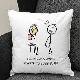 Spaß Zitat Stickman Facial Funny Valentinstag Kissen