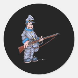 Spaß Ziviler Kriegssoldat Runder Aufkleber