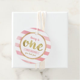 Spaß zu einer rosa und goldenen Geburtstagsparty Geschenkanhänger