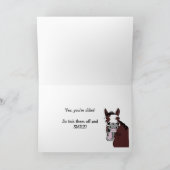 Spaß zum Geburtstag mit PferdeCartoon Karte (Innenseite)