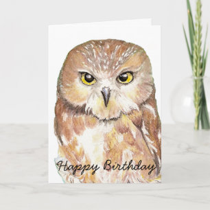Spaß zum Geburtstag Spaß Owl, Vogel, Natur, Wildni Karte
