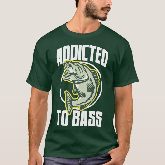 Spaß zum T-Shirt "Bass Funny Angling" (Vorderseite)