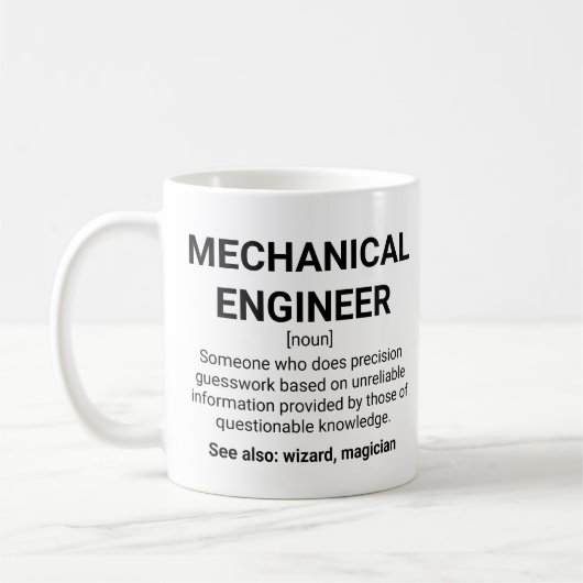 Spaß zur Bestimmung des Maschinenbauingenieurs Kaffeetasse (Links)