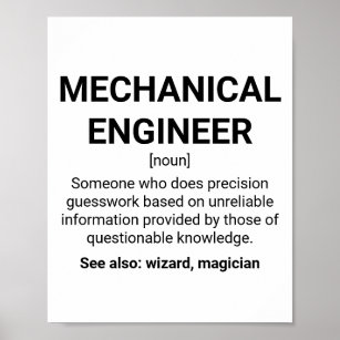 Spaß zur Bestimmung des Maschinenbauingenieurs Poster