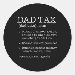 Spaß zur Steuerdefinition Joke Best Daddy Pater Hu Runder Aufkleber