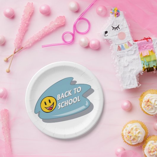 Spaß zurück zum Smiley der Schule Pappteller (Party)