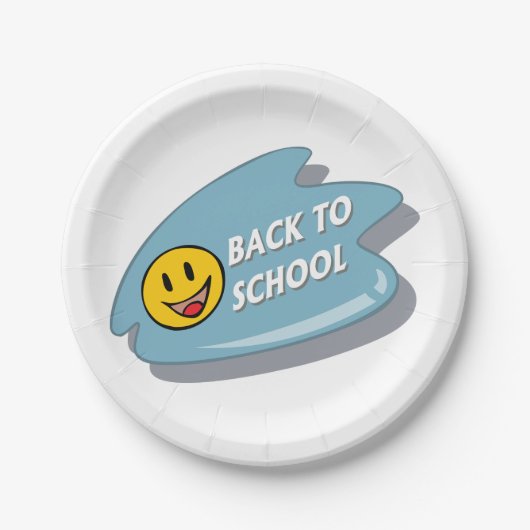 Spaß zurück zum Smiley der Schule Pappteller (Vorderseite)