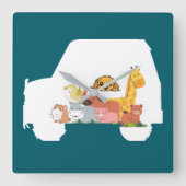 Spaßauto Quadratische Wanduhr (Vorderseite)