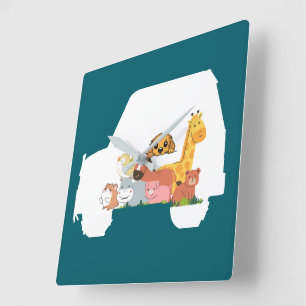 Spaßauto Quadratische Wanduhr