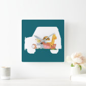 Spaßauto Quadratische Wanduhr (Zuhause)