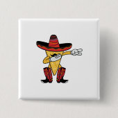 Spaßbetupfender Nacho Cinco De Mayo Taco-Chip Button (Vorderseite)