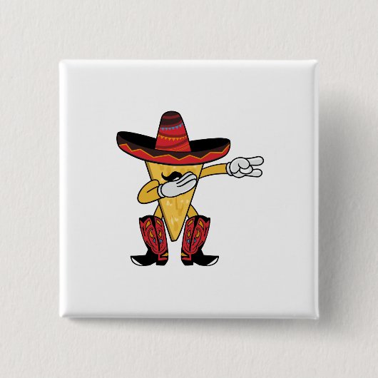 Spaßbetupfender Nacho Cinco De Mayo Taco-Chip Button (Vorderseite)