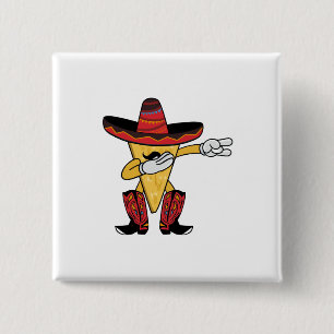 Spaßbetupfender Nacho Cinco De Mayo Taco-Chip Button