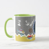 Spaßboote Foto Grau Gelb Tasse (Links)