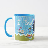 Spaßboote Foto Grün Blau Tasse (Links)