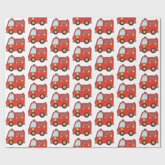 Spaßfiretruck-Muster-Entwurf Geschenkpapier (Flach)