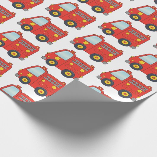 Spaßfiretruck-Muster-Entwurf Geschenkpapier (Ecke)