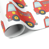 Spaßfiretruck-Muster-Entwurf Geschenkpapier (Rolleneckpunkt)
