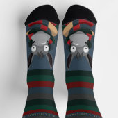 Spaßig Fröhlich + Helligkeit anpassbarer Esel Blau Socken (Oben)