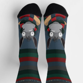 Spaßig Fröhlich + Helligkeit anpassbarer Esel Blau Socken