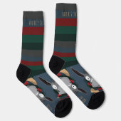 Spaßig Fröhlich + Helligkeit anpassbarer Esel Blau Socken (Rechts)