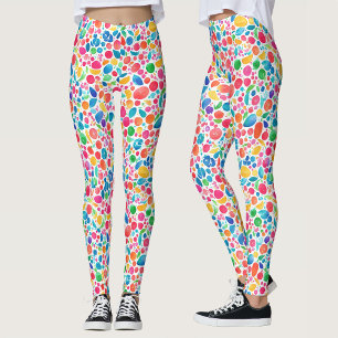 Spaßige abstrakte bunte Regenbogen-Tupfen-Wasserfa Leggings