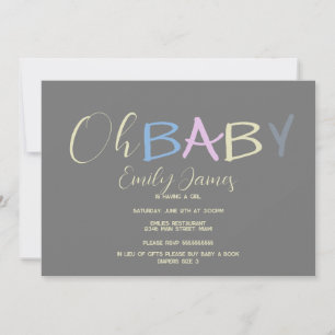 Spaßige Baby-Buchstaben Handgezeichnete Schrift Ba Einladung