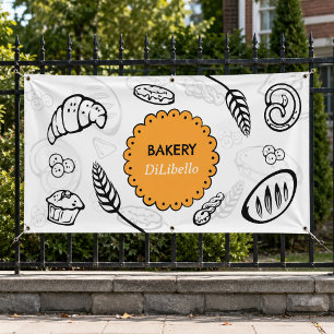Spaßige Brot-Illustrationen Bäckerei Banner