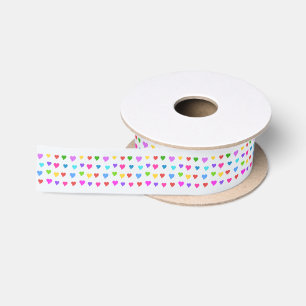 Spaßige bunte Herzen Satinband