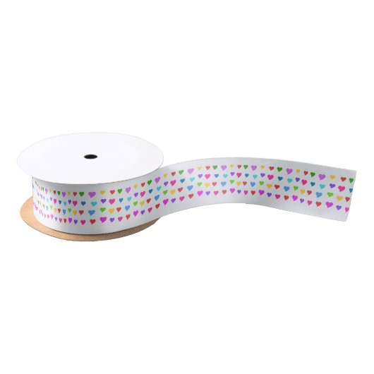 Spaßige bunte Herzen Satinband (Spule)