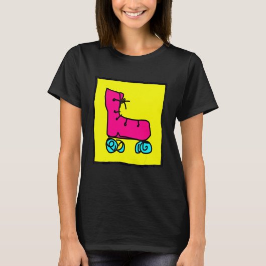Spaßige Bunte Rollschuhe T-Shirt (Vorderseite)