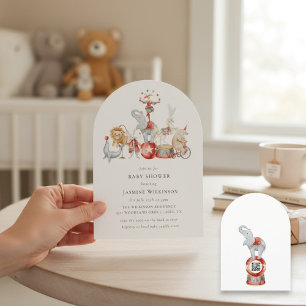 Spaßige Circus Baby Shower mit QR-Code-Einladung Einladung