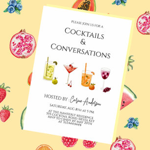 Spaßige Cocktails und Konversation  Einladung