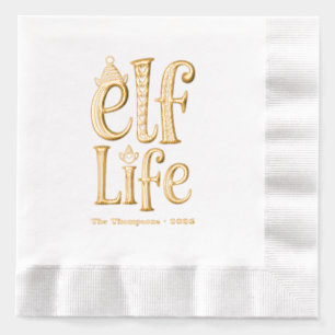 Spaßige "Elf Life" Weihnachtsfeier Servietten Mit Folie