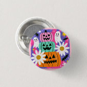 Spaßige Farben Halloween-Geschenk Button (Vorne & Hinten)