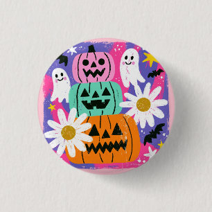 Spaßige Farben Halloween-Geschenk Button