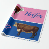 Spaßige Färse oder Bulle Geschlechtsenthüllung mit Geschenkpapier (Ungerollt)