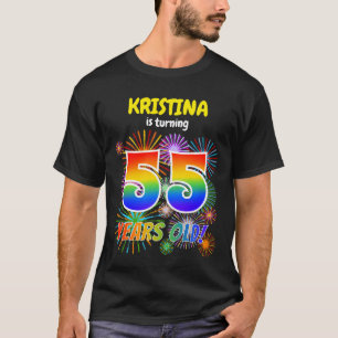 Spaßige Feuerwerke, Regenbogen-Look "55", 55. Gebu T-Shirt