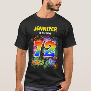 Spaßige Feuerwerke, Regenbogen-Look "72", 72. Gebu T-Shirt