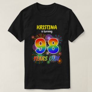 Spaßige Feuerwerke, Regenbogen-Look "98", 98. Gebu T-Shirt