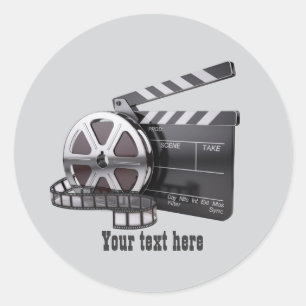 Spaßige Filmfans fügen Text hinzu Runder Aufkleber