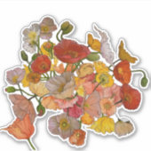 Spaßige Florale Wasserfarben-Mohn-Geschenkverpacku Aufkleber (Vorderseite)