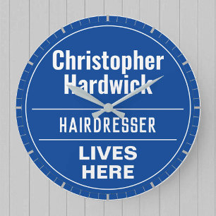 Spaßige Friseur-Wandplakette im Stil einer großen  Große Wanduhr