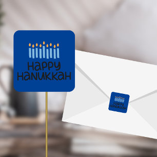 Spaßige Frohe Chanukka Quadratische Aufkleber