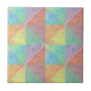 Spaßige geometrische Wasserfarben-Kunst Dreiecke Fliese